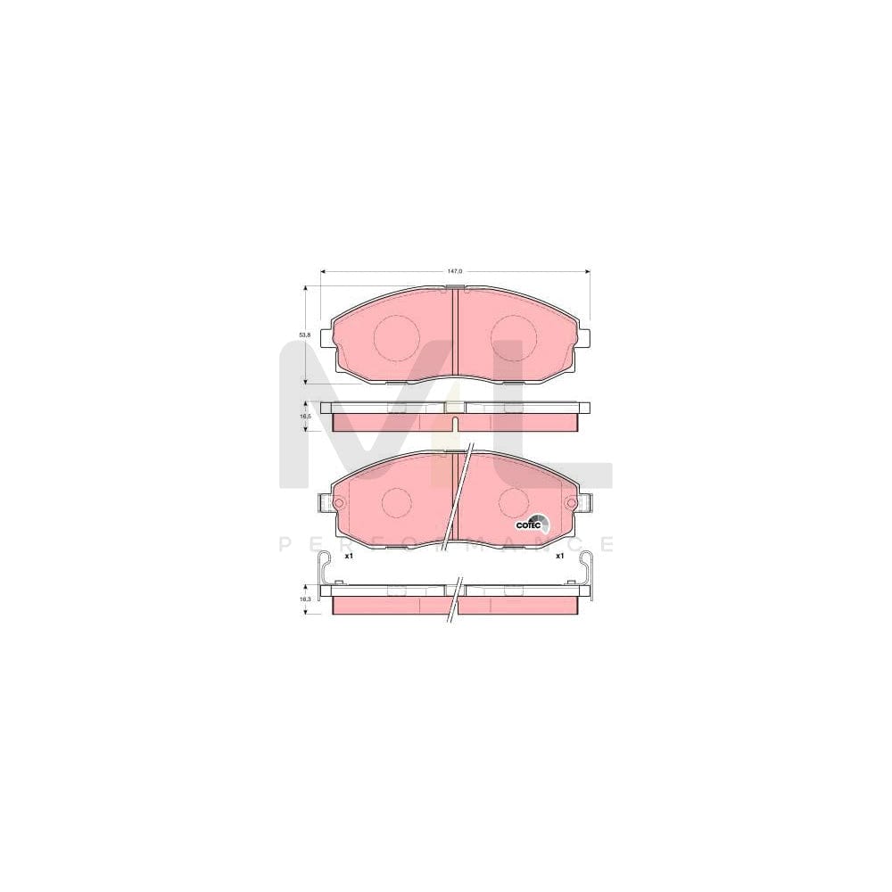 TRW Cotec Gdb3201 Brake Pad Set With Acoustic Wear Warning