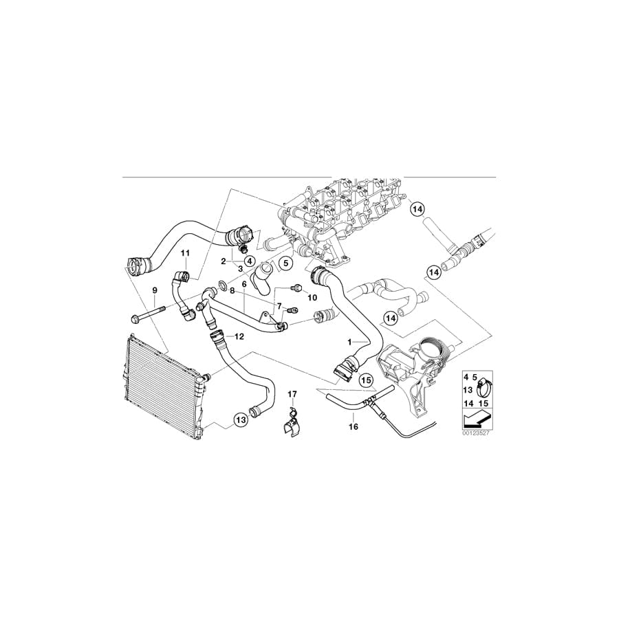 Genuine BMW 11537785147 E39 Water Hose (Inc. 520d)