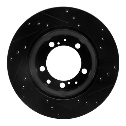 R1 Concepts R1 87-97 Porsche 944 Except Turbo Rear Left Drilled & Slotted Black Brake Rotor