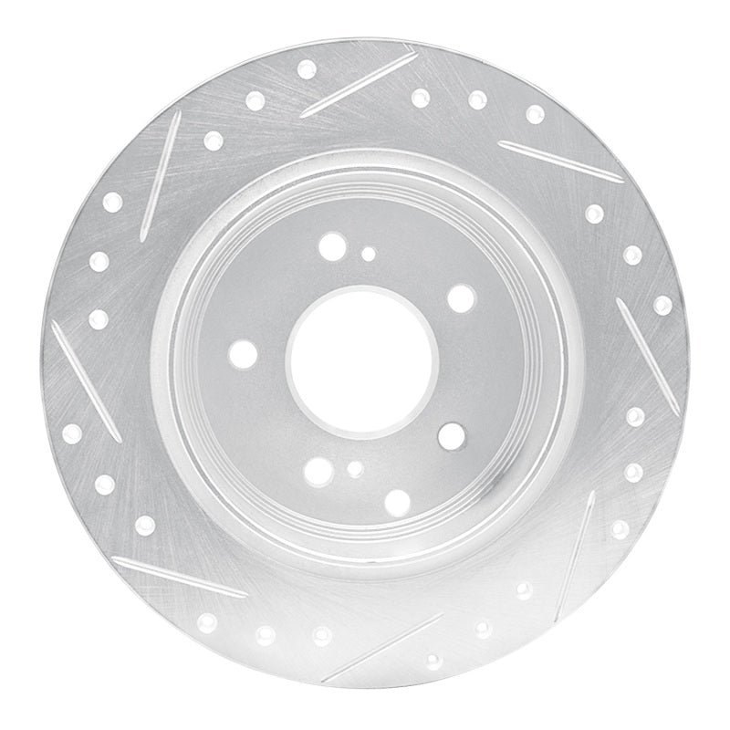 R1 Concepts R1 90-96 Infiniti Q45 Rear Right Drilled & Slotted Silver Brake Rotor