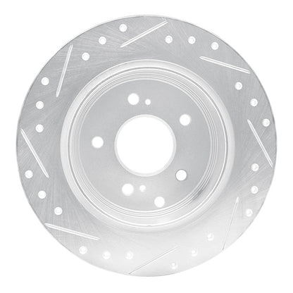 R1 Concepts R1 90-96 Infiniti Q45 Rear Right Drilled & Slotted Silver Brake Rotor