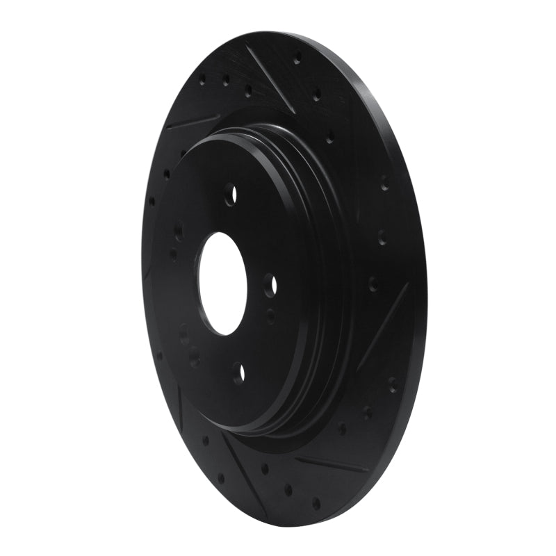 R1 Concepts R1 15-25 Acura TLX Rear Right Drilled & Slotted Black Brake Rotor