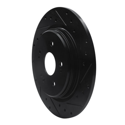 R1 Concepts R1 15-25 Acura TLX Rear Right Drilled & Slotted Black Brake Rotor