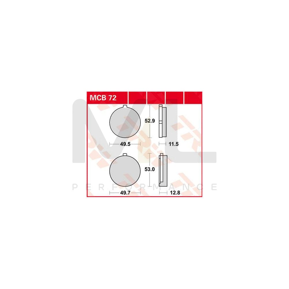 TRW Organic Allround Mcb72 Brake Pad Set
