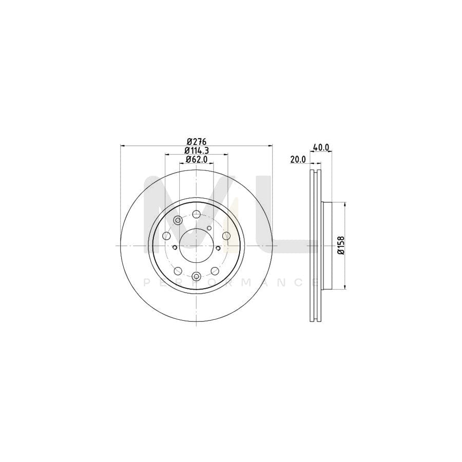 HELLA PRO 8DD 355 117-881 Brake Disc for SUZUKI Swift III Hatchback (MZ, EZ) Externally Vented, Coated, without wheel hub, without wheel studs | ML Performance Car Parts