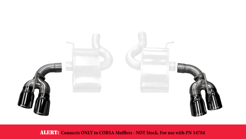CORSA Performance Corsa 2017-24 Chevy Camaro ZL1 2.75in Inlet / 4.0in Outlet Black PVD Tip Kit (For Corsa ExhaustOnly)