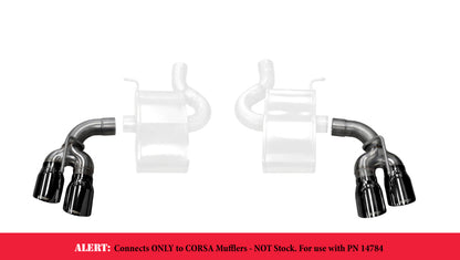 CORSA Performance Corsa 2017-24 Chevy Camaro ZL1 2.75in Inlet / 4.0in Outlet Black PVD Tip Kit (For Corsa ExhaustOnly)