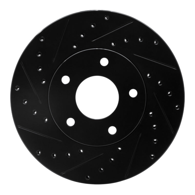 R1 Concepts R1 02-07 Nissan X-Trail (Mexico) Front Left Drilled & Slotted Black Brake Rotor