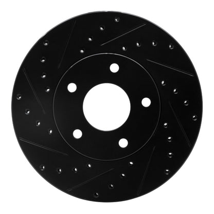 R1 Concepts R1 02-07 Nissan X-Trail (Mexico) Front Left Drilled & Slotted Black Brake Rotor