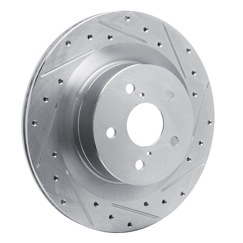 R1 Concepts R1 21-22 Lexus RC300 Rear Right Drilled & Slotted Silver Brake Rotor