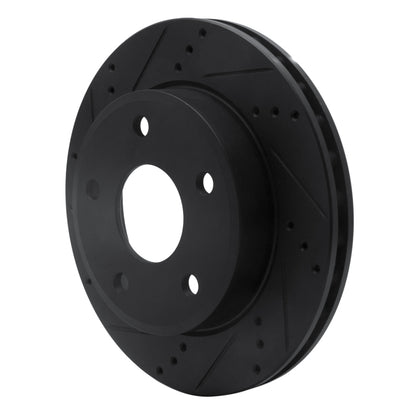R1 Concepts R1 05-11 Dodge Dakota 4WD Front Left Drilled & Slotted Black Brake Rotor