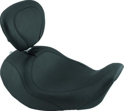 Mustang Motorcycle Mustang 06-17 Harley Dyna Wide Tripper Forward Solo Seat w/Driver Backrest - Black