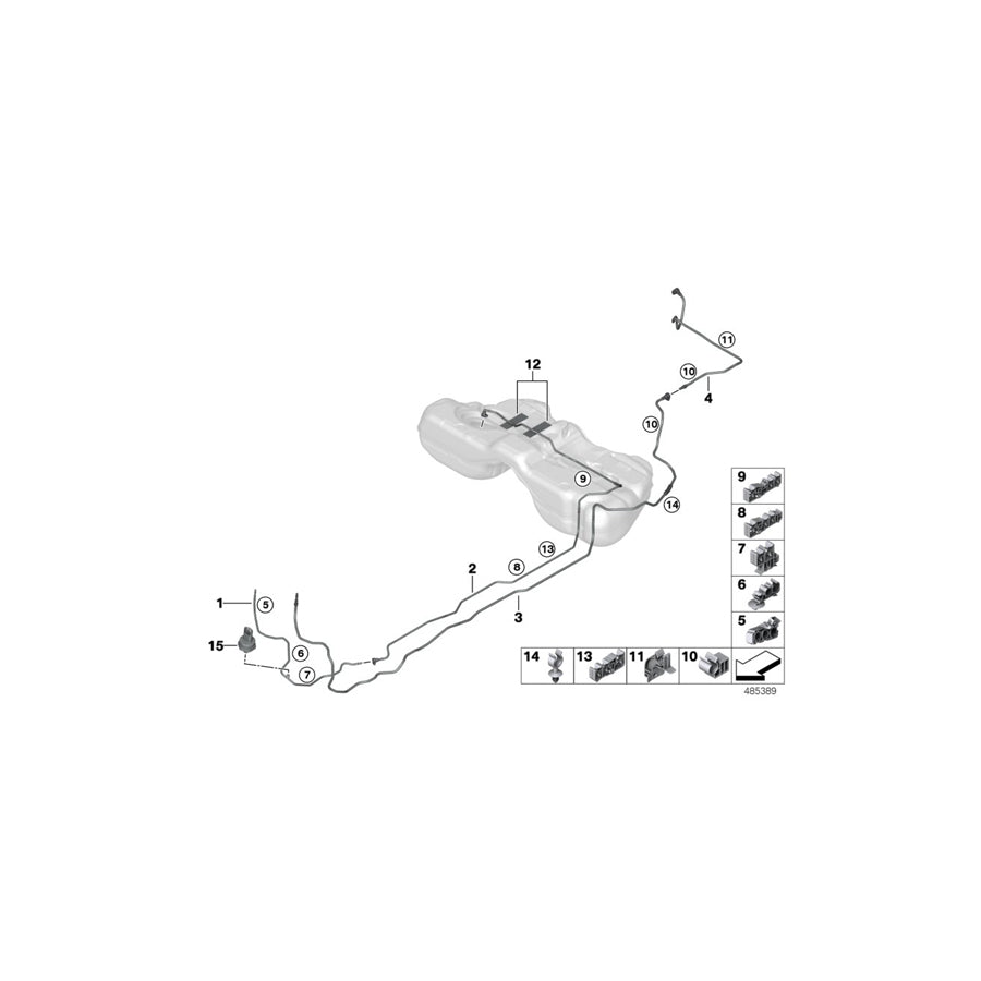 Genuine BMW 16127483261 G11 G12 Scavenging Line Rear (Inc. M760LiX, 740LiX & 740Li)