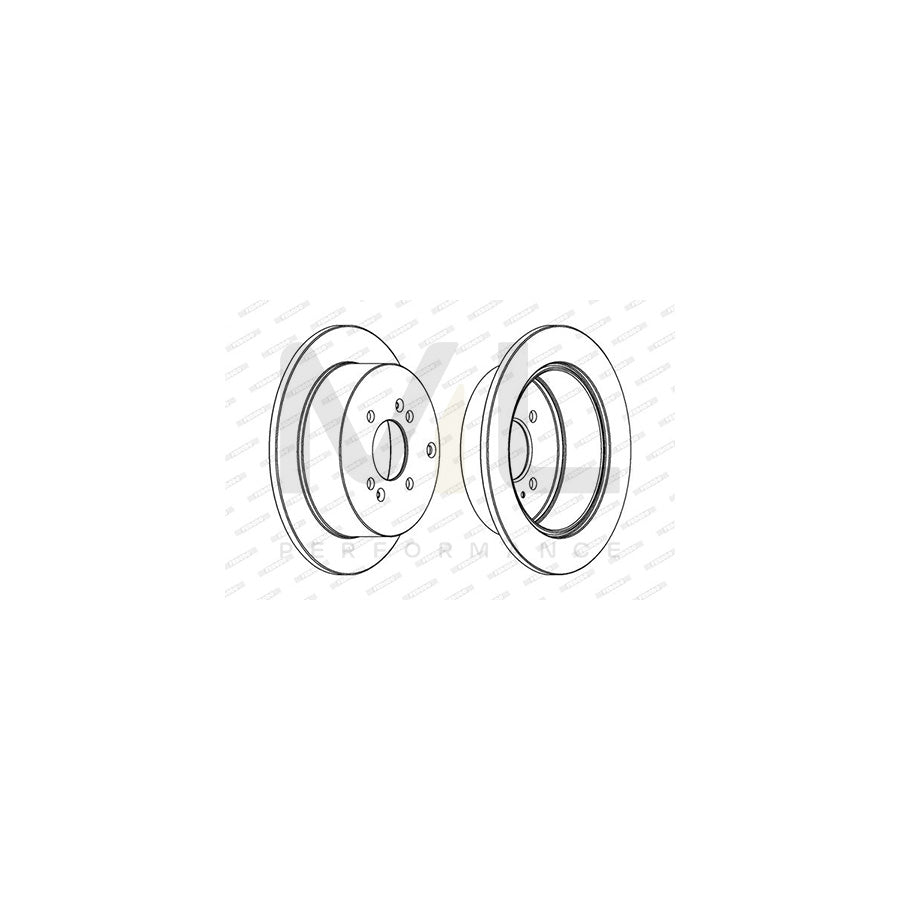 Ferodo DDF1794C-1 Brake Disc Premier, Solid, Coated, Without Bolts/Screws  - Pair