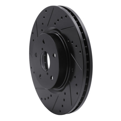 R1 Concepts R1 06-21 Subaru Tribeca Front Left Drilled & Slotted Black Brake Rotor
