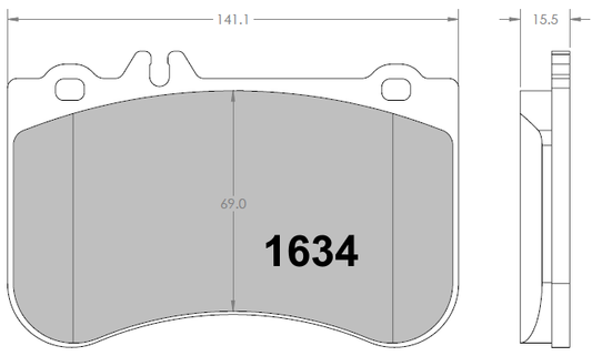PFC 1634.01.00.44 FRONT BRAKE PADS RACE 01 CMPD MERCEDES-BENZ A45S W176 / CLA45 C117 / X117/SLC R172