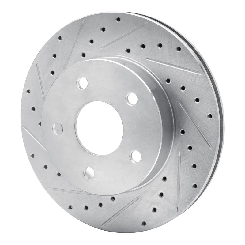 R1 Concepts R1 99-04 Jeep Grand Cherokee Front Left Drilled & Slotted Silver Brake Rotor