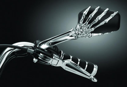 Kuryakyn Skeleton Hand Mirrors Chrome/Black