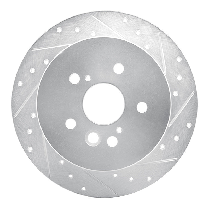 R1 Concepts R1 04-05 Toyota RAV4 Rear Right Drilled & Slotted Silver Brake Rotor