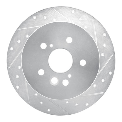 R1 Concepts R1 04-05 Toyota RAV4 Rear Right Drilled & Slotted Silver Brake Rotor