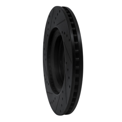 R1 Concepts R1 14-19 Nissan Rogue Front Right Drilled & Slotted Black Brake Rotor