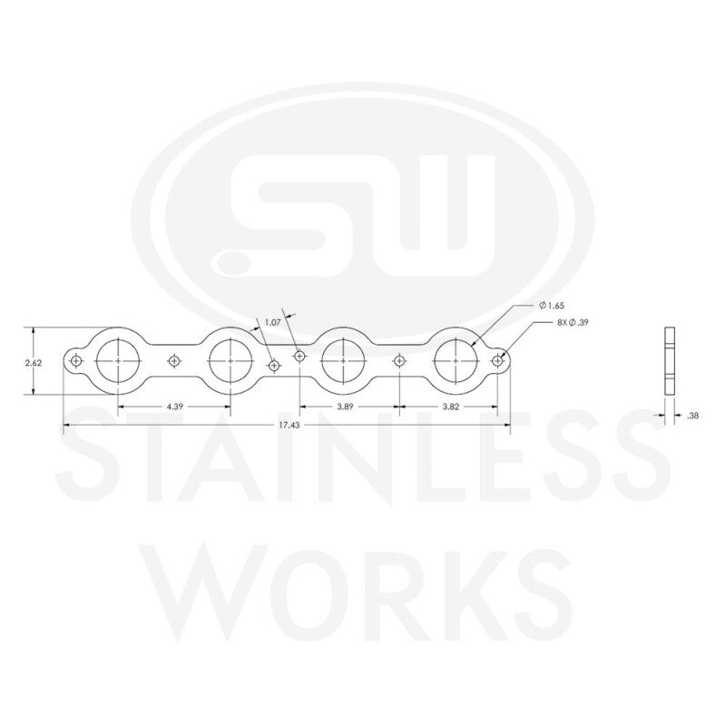 Stainless Works Chevrolet LS1/LS6 Round Port Header 304SS Exhaust Flanges 1-5/8in Primaries