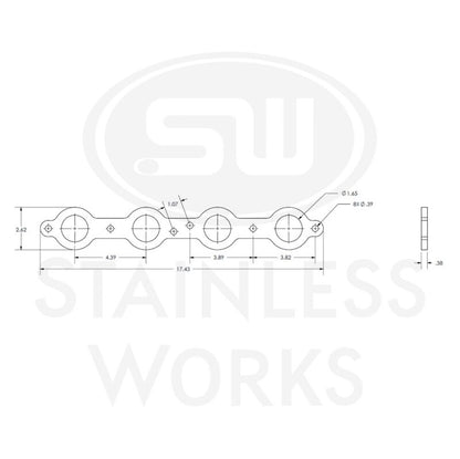 Stainless Works Chevrolet LS1/LS6 Round Port Header 304SS Exhaust Flanges 1-5/8in Primaries