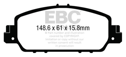 EBC 13-15 Honda Accord Coupe 3.5L Front Bluestuff Brake Pads