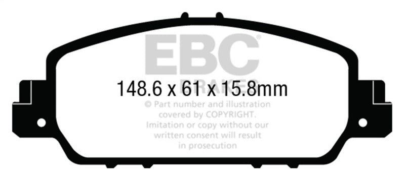 EBC Racing 13-15 Honda Accord Coupe 3.5L Front RP-X Brake Pads