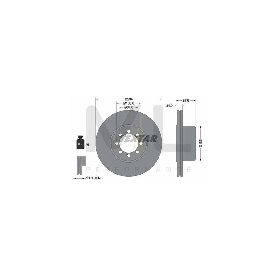 TEXTAR 92171700 Brake Disc for IVECO Daily Internally Vented, with ABS sensor ring, without wheel hub, without wheel studs  - 1 piece