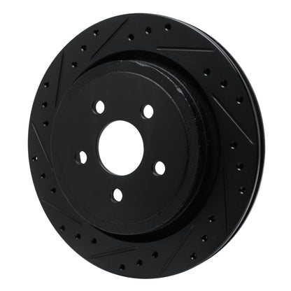 R1 Concepts R1 89-95 Chrysler LeBaron Rear Left Drilled & Slotted Black Brake Rotor