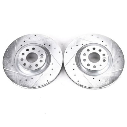 PowerStop Power Stop 15-18 Audi S3 Front Evolution Drilled & Slotted Rotors - Pair