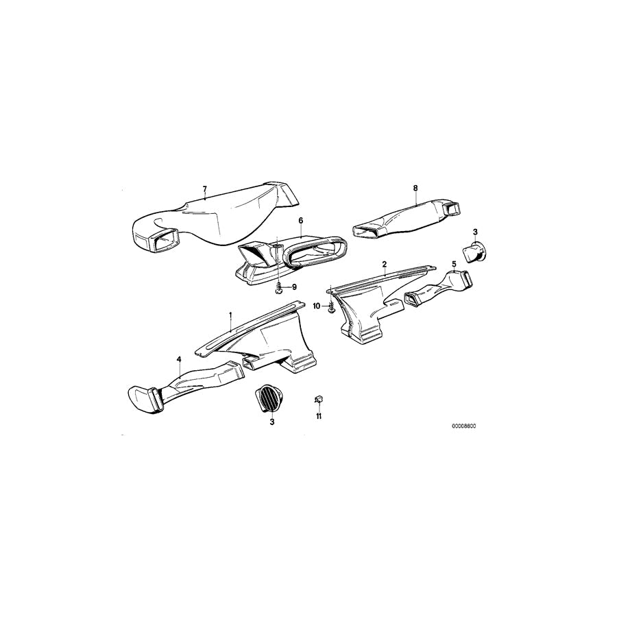 Genuine BMW 64221888237 E30 Cold Air Duct Left (Inc. 320is)