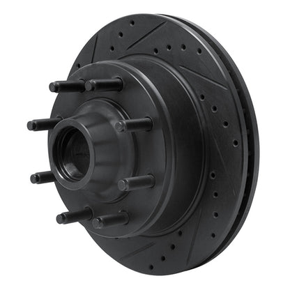 R1 Concepts R1 80-85 Ford F-250 2WD (Excl Super Duty) Front Left Drilled & Slotted Black Brake Rotor