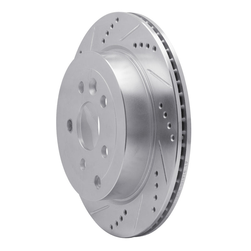 R1 Concepts R1 08-12 Land Rover LR2 Rear Left Drilled & Slotted Silver Brake Rotor