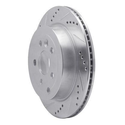 R1 Concepts R1 08-12 Land Rover LR2 Rear Left Drilled & Slotted Silver Brake Rotor
