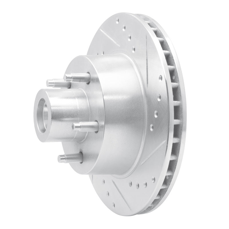 R1 Concepts R1 79-91 Ford LTD Crown Victoria Front Right Drilled & Slotted Silver Brake Rotor