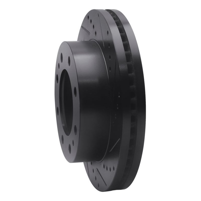 R1 Concepts R1 01-25 Chevrolet AVALANCHE 2500 Front Right Drilled & Slotted Black Brake Rotor