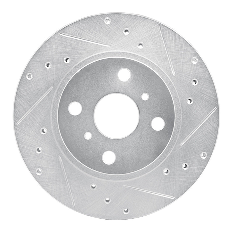 R1 Concepts R1 87-92 Geo Prizm Front Right Drilled & Slotted Silver Brake Rotor