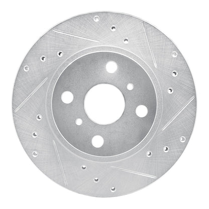 R1 Concepts R1 87-92 Geo Prizm Front Right Drilled & Slotted Silver Brake Rotor