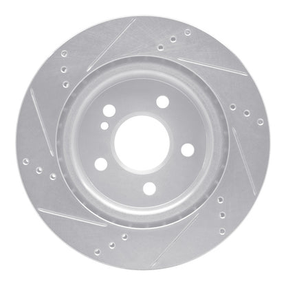 R1 Concepts R1 14-19 Mercedes-Benz CLA250 Rear Right Drilled & Slotted Silver Brake Rotor