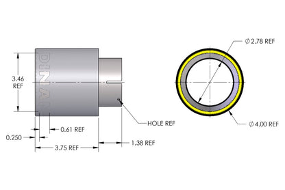 Dinan Double-Walled 4in Clamp-On Exhaust Tip - Polished - 4in Outlet / 2.5in Inlet