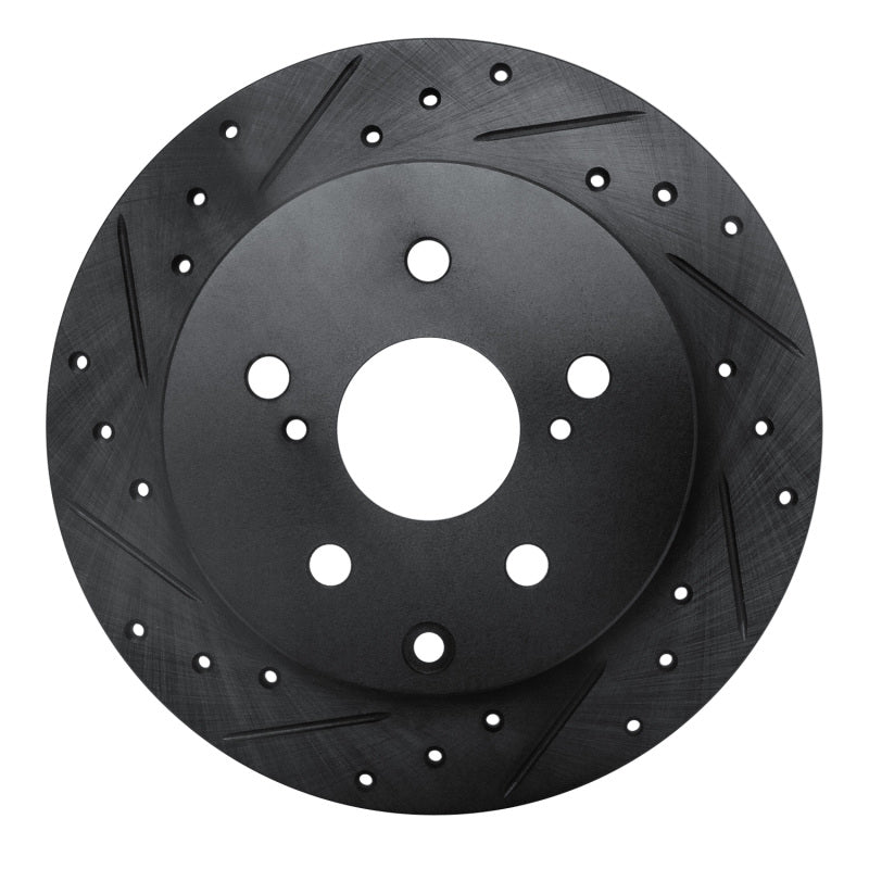 R1 Concepts R1 09-13 Pontiac Vibe Rear Left Drilled & Slotted Black Brake Rotor