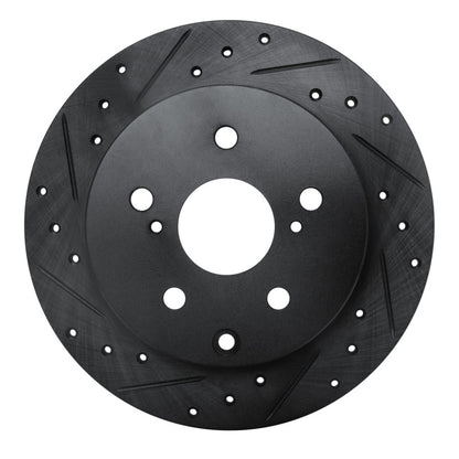 R1 Concepts R1 09-13 Pontiac Vibe Rear Left Drilled & Slotted Black Brake Rotor