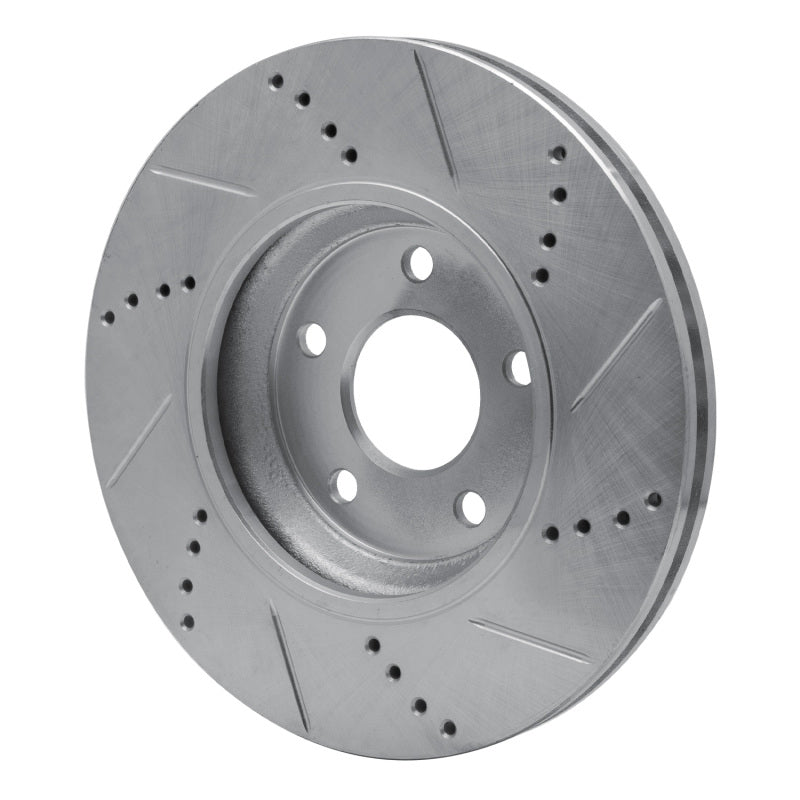 R1 Concepts R1 04-12 Chevrolet HHR Front Left Drilled & Slotted Silver Brake Rotor