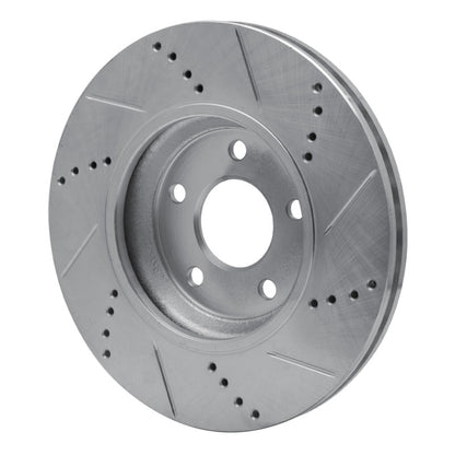 R1 Concepts R1 04-12 Chevrolet HHR Front Left Drilled & Slotted Silver Brake Rotor