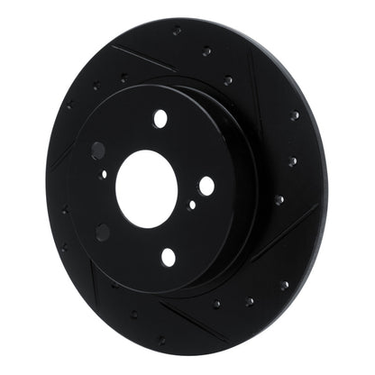 R1 Concepts R1 11-16 Scion TC Rear Right Drilled & Slotted Black Brake Rotor