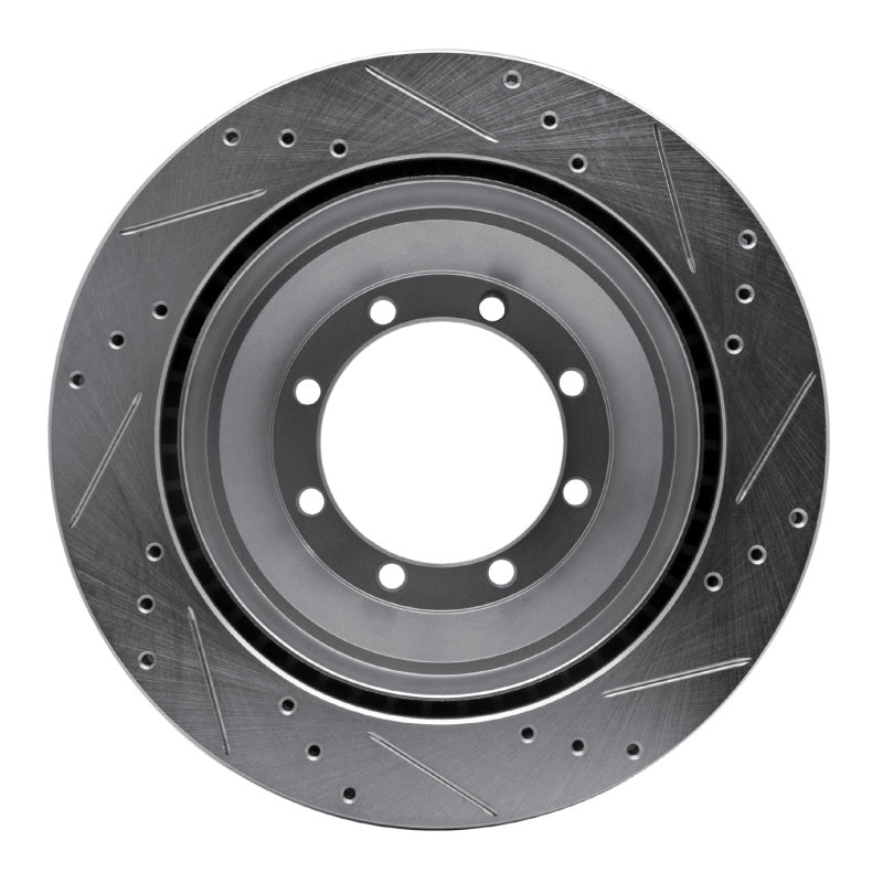 R1 Concepts R1 08-20 Ford E-Super Duty Rear Left Drilled & Slotted Silver Brake Rotor