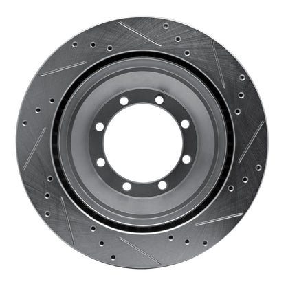 R1 Concepts R1 08-20 Ford E-Super Duty Rear Left Drilled & Slotted Silver Brake Rotor