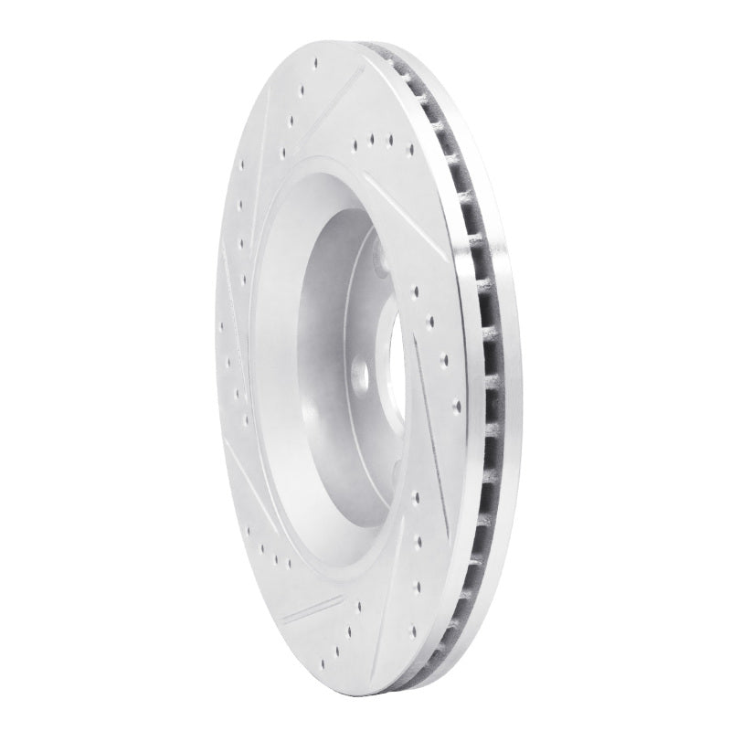 R1 Concepts R1 12-18 Jeep Wrangler Front Right Drilled & Slotted Silver Brake Rotor